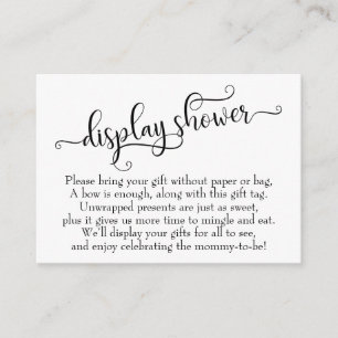 Elaborate Script Display Baby Shower Gift Card