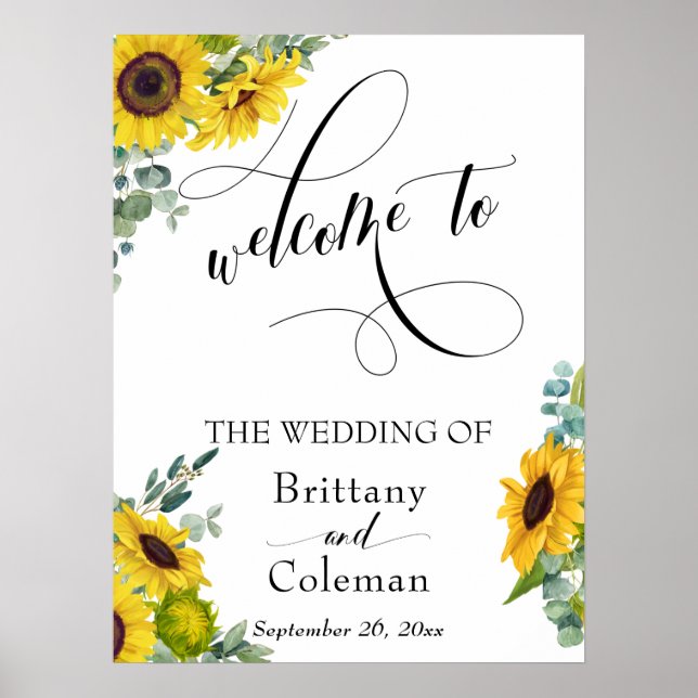 Elaborate Typography Floral The Wedding Of Sign (Front)