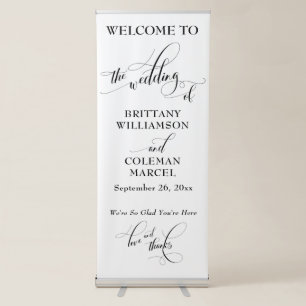 Elaborate Typography Simple The Wedding Of Retractable Banner