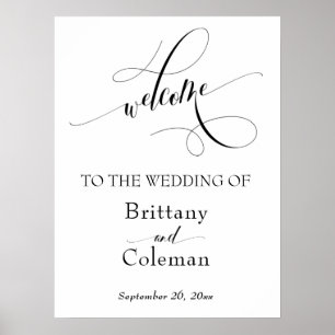 Elaborate Typography Simple Wedding Welcome Sign