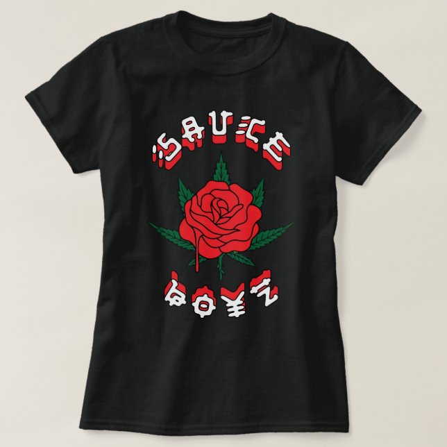 Eladio Carrion SauceBoyzzz Eladio Carrion Rose Pul T-Shirt (Design Front)