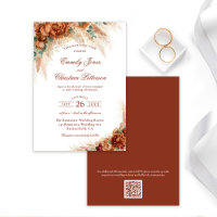 Elagant Custom Floral Boho Pampas Grass Wedding