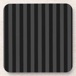 Elagnat Black & Smoky Black Vertical Stripes  Coaster