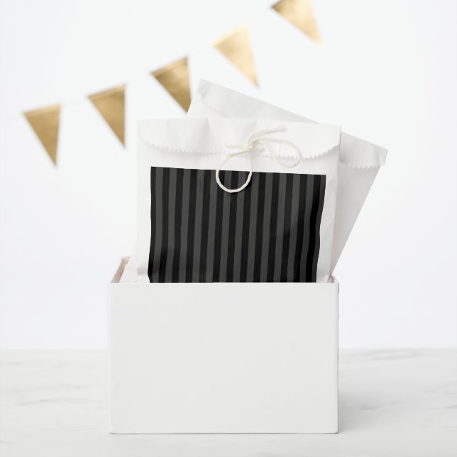 Elagnat Black & Smoky Black Vertical Stripes  Favour Bags (Party)
