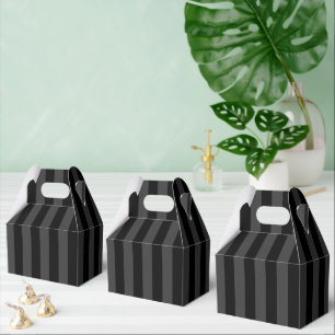 Elagnat Black & Smoky Black Vertical Stripes Favour Box
