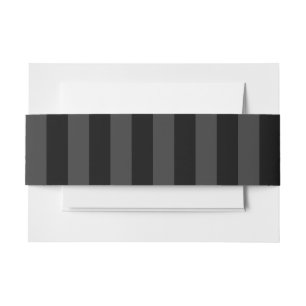 Elagnat Black & Smoky Black Vertical Stripes Invitation Belly Band