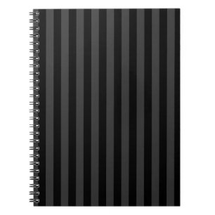 Elagnat Black & Smoky Black Vertical Stripes Notebook