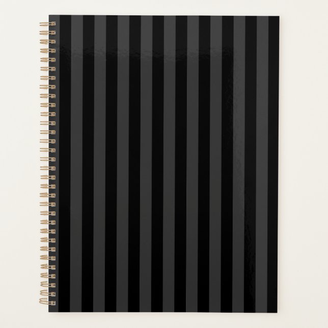 Elagnat Black & Smoky Black Vertical Stripes  Planner (Front)