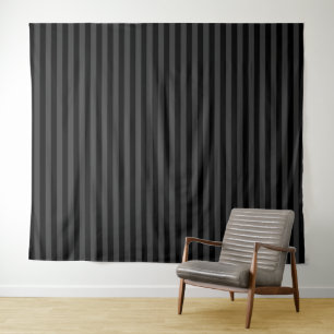Elagnat Black & Smoky Black Vertical Stripes Tapestry