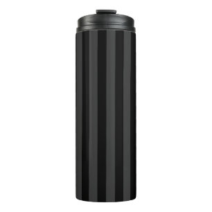 Elagnat Black & Smoky Black Vertical Stripes  Thermal Tumbler