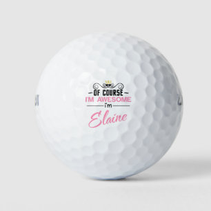 Elaine Of Course I'm Awesome Name Golf Balls