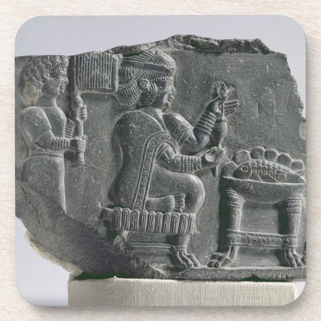 Elamite woman spinning, Neo-Elamite Period, c.700- Coaster (Front)