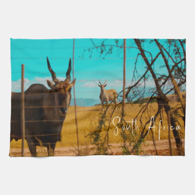 Eland Antelope Animal South Africa ZA Tea Towel (Horizontal)
