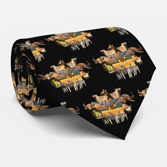 Eland Mountain Wildlife Frame Neck Tie (Rolled)