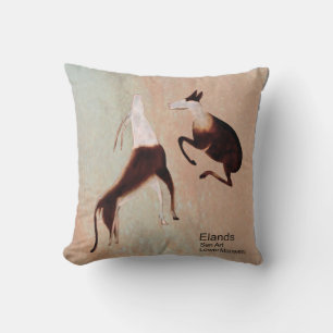 Eland. San Art Throw Pillows