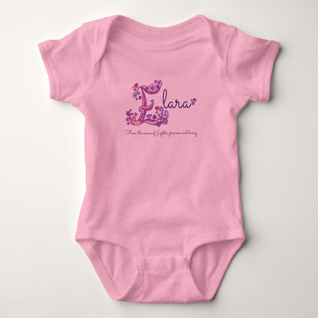 Elara girls name & meaning E monogram shirt (Front)