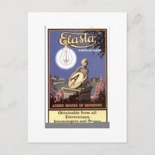 Elasta Gas Filled Lamps Vintage Electricity Advert Postcard