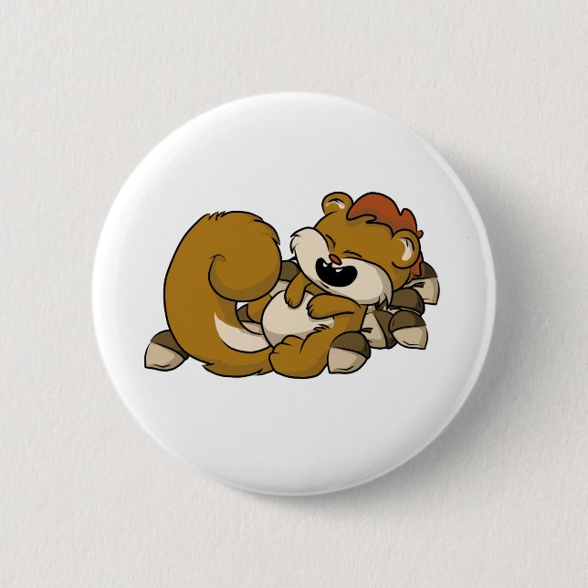 Elated Squirrel! 6 Cm Round Badge (Front)