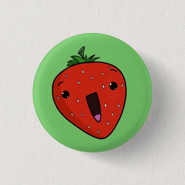 Elated Strawberry 3 Cm Round Badge (Front)