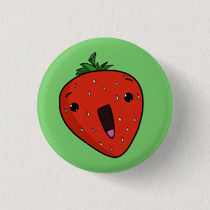 Elated Strawberry 3 Cm Round Badge