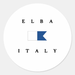 Elba Italy Alpha Dive Flag Classic Round Sticker