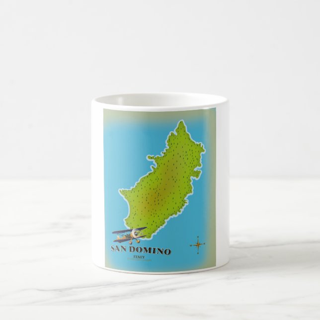 Elba Italy map travel poster Coffee Mug (Center)