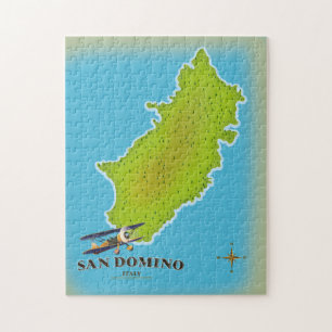 Elba Italy map travel poster Jigsaw Puzzle