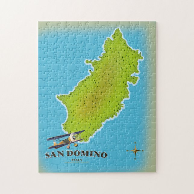 Elba Italy map travel poster Jigsaw Puzzle (Vertical)