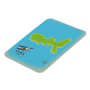 Elba Italy map travel poster Magnet