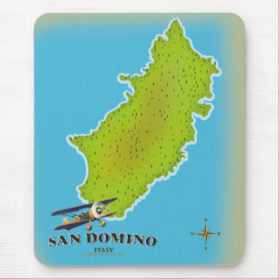 Elba Italy map travel poster Mouse Mat