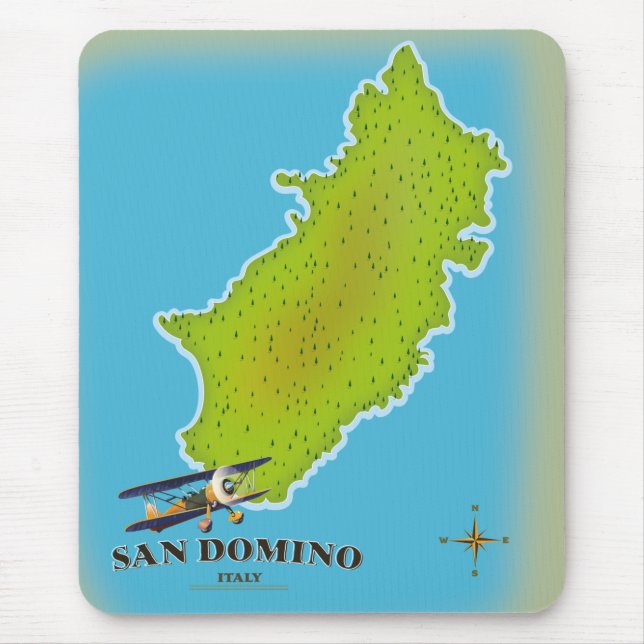 Elba Italy map travel poster Mouse Mat (Front)