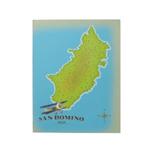 Elba Italy map travel poster Notepad