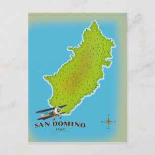 Elba Italy map travel poster Postcard