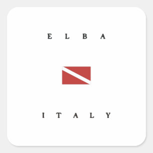 Elba Italy Scuba Dive Flag Square Sticker