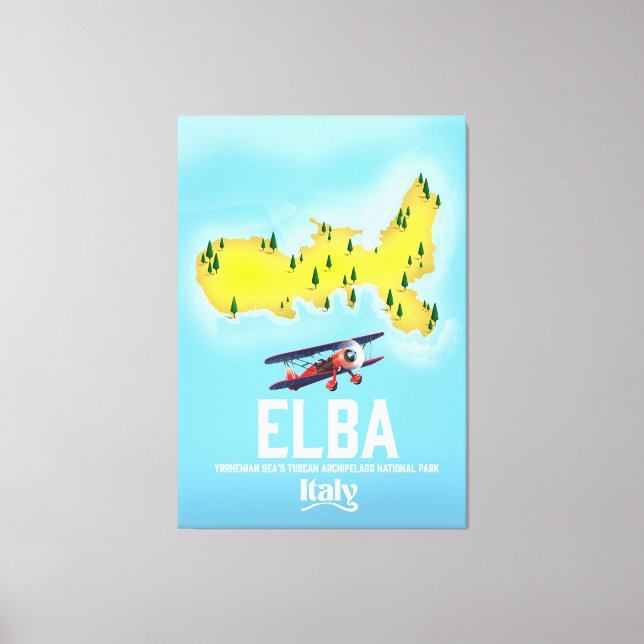 Elba, Tyrrhenian Sea ,Tuscan ,Italy travel poster Canvas Print (Front)