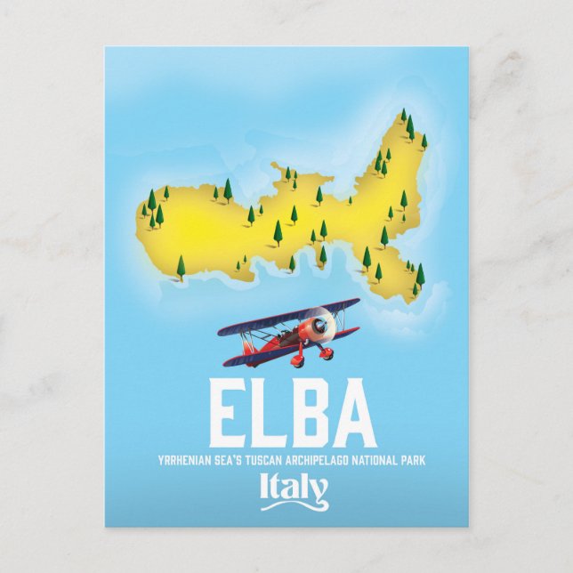 Elba, Tyrrhenian Sea ,Tuscan ,Italy travel poster Postcard (Front)