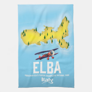 Elba, Tyrrhenian Sea ,Tuscan ,Italy travel poster Tea Towel