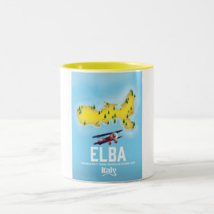 Elba, Tyrrhenian Sea ,Tuscan ,Italy travel poster Two-Tone Coffee Mug
