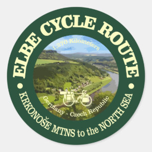 Elbe Cycle Route (cycling c) Classic Round Sticker