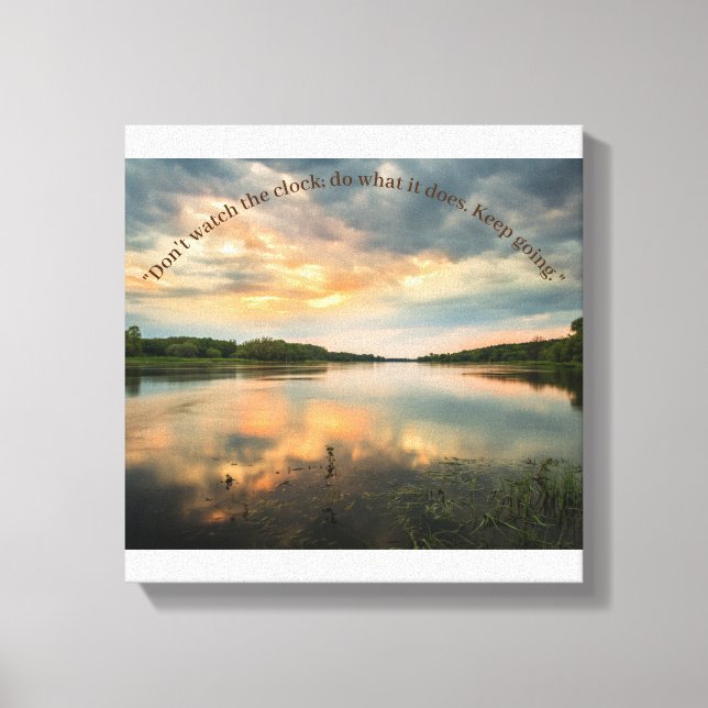 Elbe Flow Sunset Stretched Canvas Print (Front)