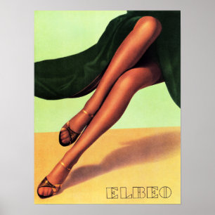 ELBEO Women Hosiery Stocking Pantyhose Retro Ad Poster