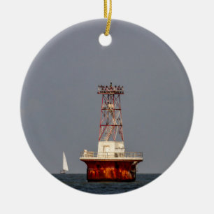 Elbow of Cross Ledge Lighthouse Ceramic Tree Decoration