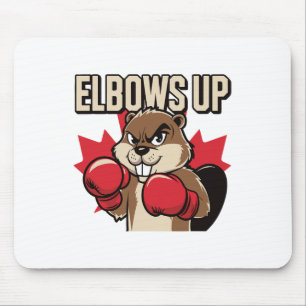 Elbows Up Beaver Boxing Proud Canadian Strong Cana Mouse Mat