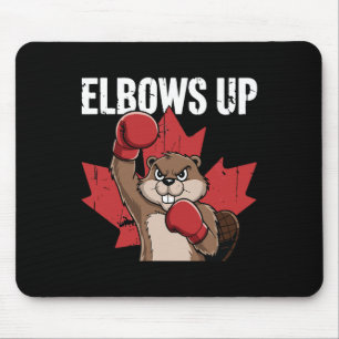 Elbows Up Beaver Boxing Proud Canadian Strong Cana Mouse Mat