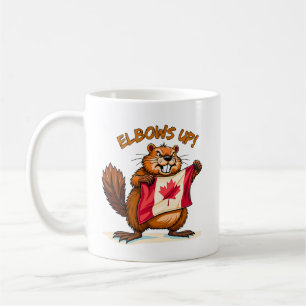 Elbows UP, Beaver, Canada Canadian Flag Maple Leaf Coffee Mug