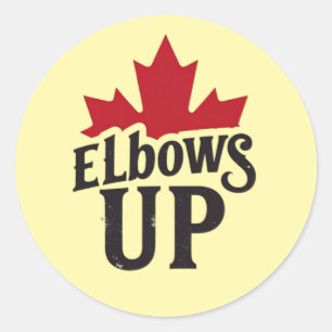 Elbows Up – Bold Canadian Spirit Classic Round Sticker