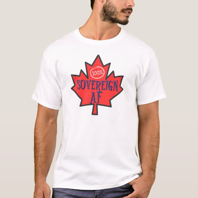 elbows up canada 100% sovereign made in canada tee (Front)