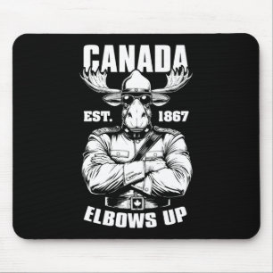 Elbows Up Canada 1867 Funny Canadian Proud Mountie Mouse Mat