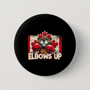 Elbows Up Canada Canadian Counter Tariffs Beaver B 6 Cm Round Badge