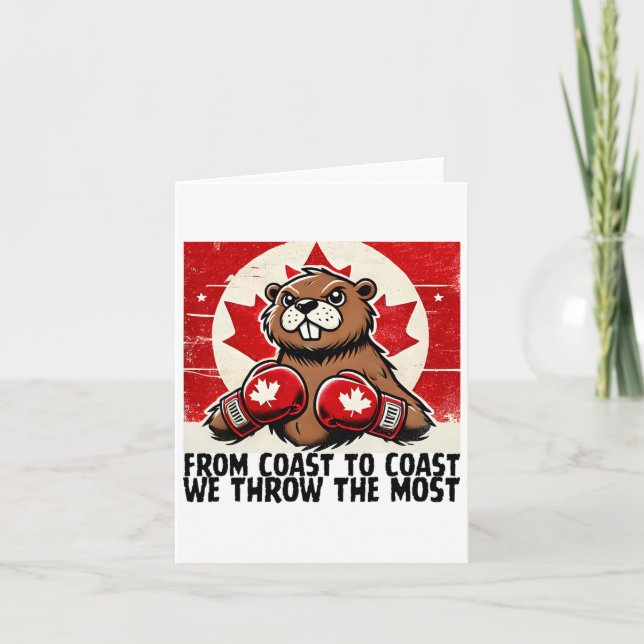 Elbows Up Canada Canadian Counter Tariffs Beaver B Card (Front)